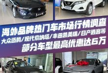 凯美瑞等 海外品牌热门车市场行情调查-南方汽车网